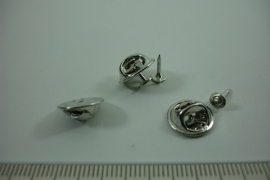 [ 6564 ] Studs Zilverkleur, 12 mm. per 3 sets