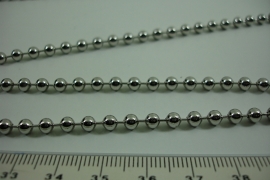 [ 6420 ] Balletjes Ketting 3.8 mm. Chroom kleur, per meter met slotje