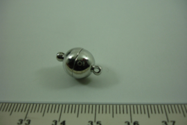 [0442 ] Magneet slot 10 mm. rond Zilverkleur  kleur,  per stuk