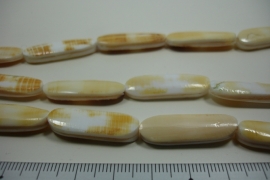 [ 10030 ] Conus 30 x 7.5 x 5 mm. Naturel/White, per streng