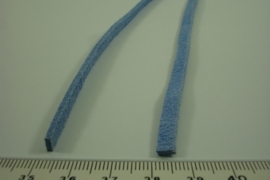 [ 6371 ] Plat Suede Veter 5 mm. Licht Blauw, per meter