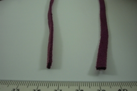 [ 6365 ] Plat Suede Veter 5 mm. Bordeaux, per meter