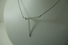 [ 1398 ] 1 Draads Ketting 46 cm.  Acculon 1 mm. Zilver/Grijs