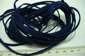 [ 6040 ] Suede Veter 3 mm. donker Blauw, 5 meter
