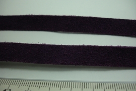 [ 6440 ) Plat suede Veter 10 mm.  Paars,  per meter