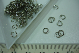 (5131) Open ring 5 mm. chroom, 150 stuks.