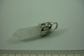 [ 0978 ] Pendel +/- 4.5 cm. Natuursteen; Jade Wit, per stuk
