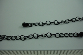 [ 6571 ] Verleng ketting 7 cm. Git Zwart, 2 stuks