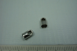 [ 0758 ] Eind kapje met oog  7 x 4 mm. Zilverkleur, per stuk