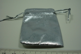 [ 5942 ] Kado zakje 5 x 5 cm. Zilver, 9 stuks