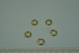 [0657 ] Open ring 6 x 1.3 mm. Goudkleur, per stuk