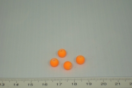 [0361 ] Glas kraal met rubber 6 mm. Oranje
