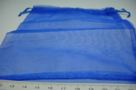 [ 8258 ] Organza zakjes 15 x 15 cm. Blauw, 10 stuks