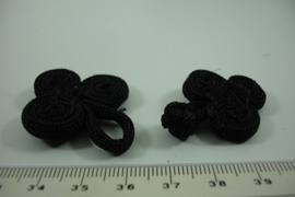 [ 6343 ] Stoffen sluiting 8 cm. Zwart, 4 sets