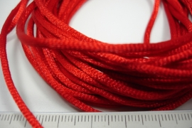 [ 6109 ] Satijn koord 2 mm. Rood, 5 meter