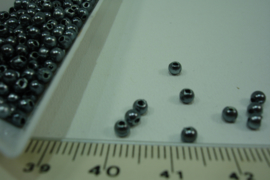 [ 5414 ] Acryl kraaltjes 3 mm. Grijs, zakje +/- 450 stuks