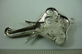 [ 1261 ] Olifant masker  45.8 x 27.6 mm. Zilverkleur, per stuk