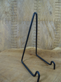 Boek/Natuursteen schijf standaard, 15 cm. Zwart metaal