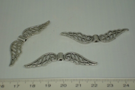 [0572 ] Dubbele vleugel, 50 mm. Zilverkleur, per stuk