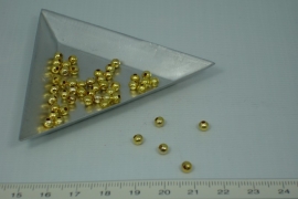 [5239 ] Metaal kraaltje 4 mm. Goudkleur, 50 stuks