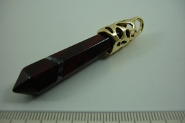 [ 1053 ] Pendel +/- 6 cm. natuursteen Jaspis rood, per stuk