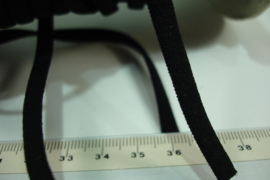 [ 7106 ] Elastiek plat 6 mm. Zwart, per 3 meter