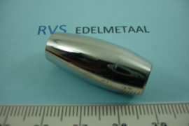 [ 8519 ] RVS, Magneetslot tube groot, 8 mm. inw.  per stuk