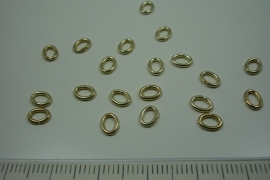 [ 5399 ] Open Ring 6 x 4.5 mm. Ovaal, Goudkleur, 20 stuks