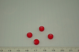 [0350 ] Glas kraal met rubber 6 mm. Rood