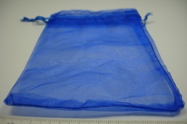 [ 8257 ] Organza zakjes 10 x 13.5 cm. Blauw, 10 stuks