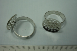 [ 0783 ] Ring met vaste zeef van 16 mm. Croom kleur, per stuk