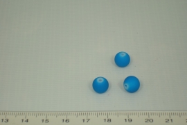 [0347 ] Glas kraal met rubber 8 mm. Licht Blauw