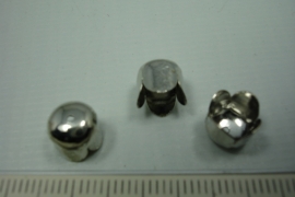 [ 0759 ] Eind kap met gaatje 8 x 8 mm. Chroom kleur, per stuk