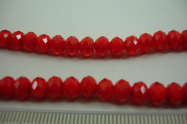 [ 6754 ] Fazet Spacer glaskraal 6 mm. Rood AB, per streng