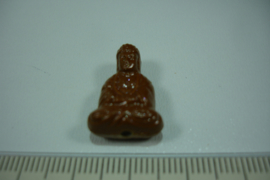 [ 7055 ] Boeddha zit 19 mm. licht Bruin, per stuk