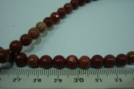 [ 8795 ] Jaspis Rood,  6 mm. per streng