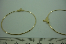 [ 6546 ] Creool aanhang 40 mm. Goud verguld, 4 stuks