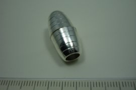 [ 0820 ] Inlijm Magneet slot 22 x 12 mm., Verzilverd, per stuk