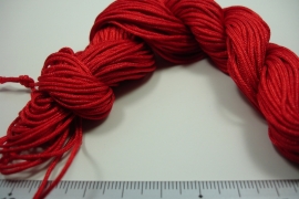 [ 6318 ] Satijn koord 1 mm. Rood, 25 meter