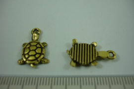 [ 1233 ] Schildpad  19 x 12.3 mm.  Goudkleur, per stuk