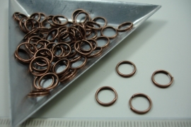 (5148) Splitring 8 mm koper kleur. +/- 65 stuks.