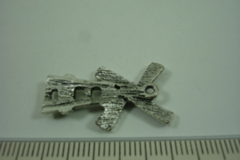 [ 1258 ] Molen  27.8 x 16 mm.  Zilverkleur, per stuk