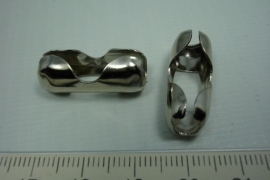 [ 0729 ] Bolletjes ketting slot  6 / 8 mm. Zilverkleur, per stuk
