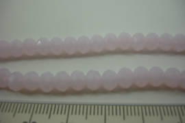 [ 6741 ] Fazet Spacer glaskraal 6 mm. Licht Roze, per streng