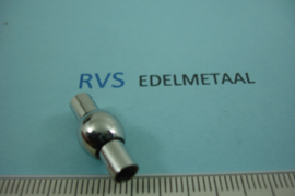 [ 6980 ] RVS,  Bol  4 mm. Inlijm Magneetslot, per stuk
