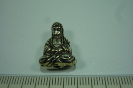 [ 7057 ] Boeddha zit 19 mm.  Oud Zilver, per stuk