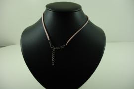 [ 1411 ]  3 mm. Veter Ketting 38 + 5 cm.  Licht Roze