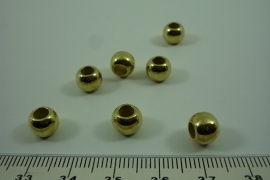 [ 6417 ] Metallook kraaltje 6.2 mm. Goud kleur, per stuk
