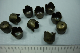 [ 5840 ] Eindkap metaal 6 mm. Brons, 10 stuks