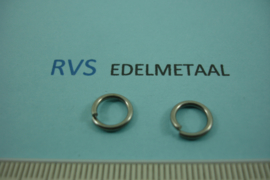[ 8486 ]  RVS mat, Open Ring 8.5 mm. x 1.2 mm.  per 35 stuks